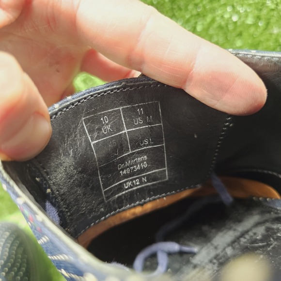 Dr.‎ Martens 1461 Navy Blue Polka Dot Casual Shoes Made in England Mens Size 11 - Picture 11 of 11